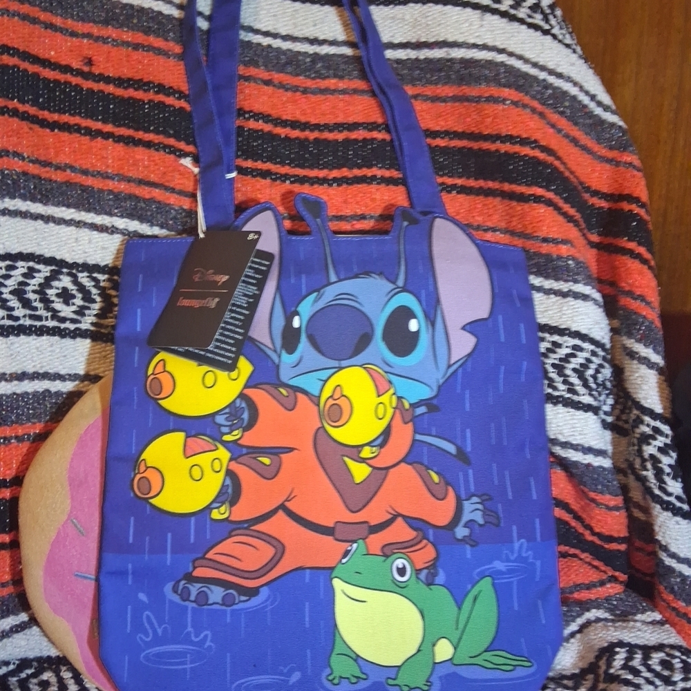 Loungefly Stitch 626 Canvas Tote Bag BAM Exclusive New With Tags Disney